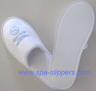 Terry slipper With Logo request text Wellness Spa Sauna Hotel One Size White 