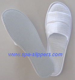 waffle spa slipper, open-toe spa slipper